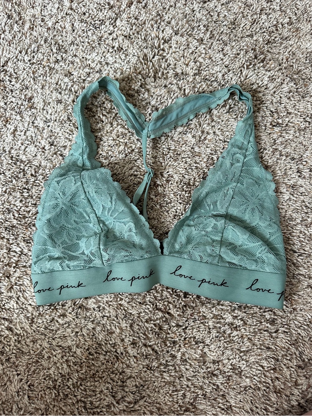 Victoria's Secret lace bralette sage green